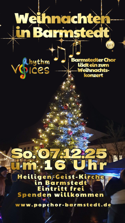 Weihnachtskonzert am 07.12.25 um 16 Uhr
